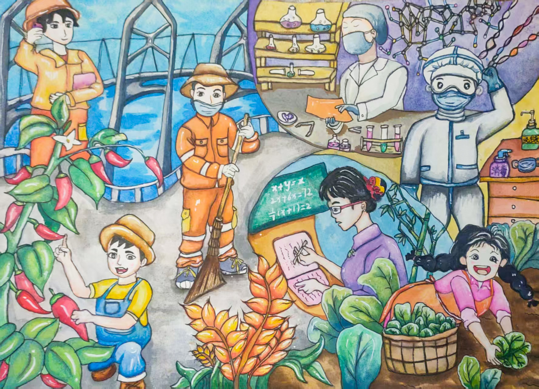 《中國(guó)夢(mèng) 勞動(dòng)美》職工宋春艷之女蘇奕涵繪畫.jpg